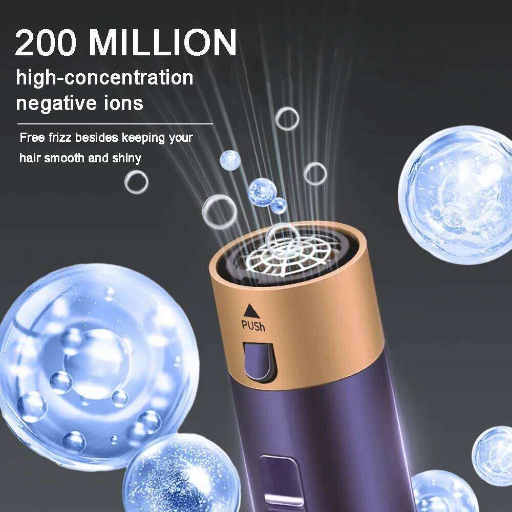 6 in 1 Hair Dryer Comb Brush Multifunctional Styling Set Curling Roller Straightener Hot Air Blow Styler Kit