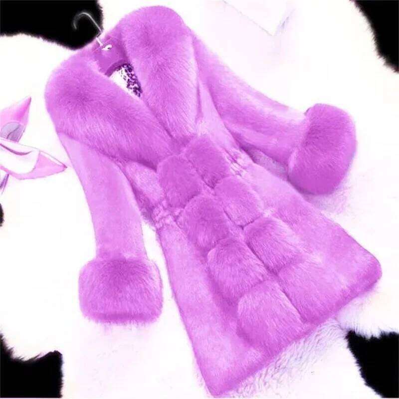 Women's Coat Medium Length Imitation Mink Rabbit Integrated Fashion Warm Jacket Middle aged Female Fur Jackets 5XL