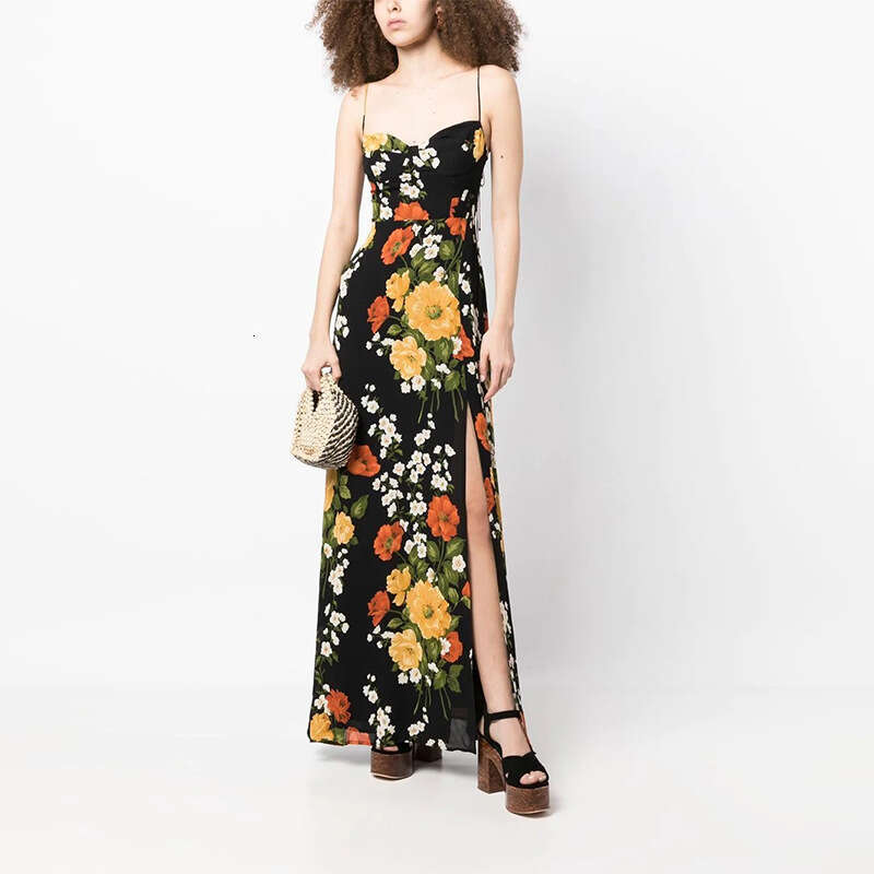 White Dress Womens Designer Clothing Women Dresses N760 Summer 2025 Printed Tie Slim Low-cut Sexy Vacation Style Mid-length Dress for Women