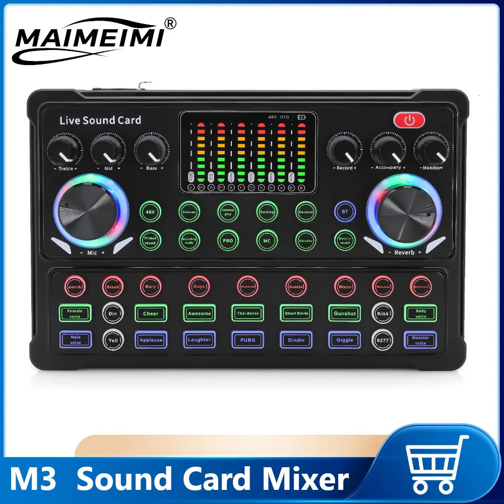 M3 Live Sound Card Studio Record Pro Soundcard Bluetoothcompatible Micro Mixer Voice Changer Streaming Audio Karaoke 250612