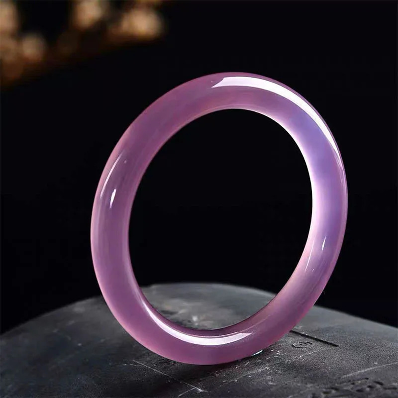 Brazil High Ice Imperial Chalcedony Bracelet Retro Round Agate Violet Ladies Bracelet 250616