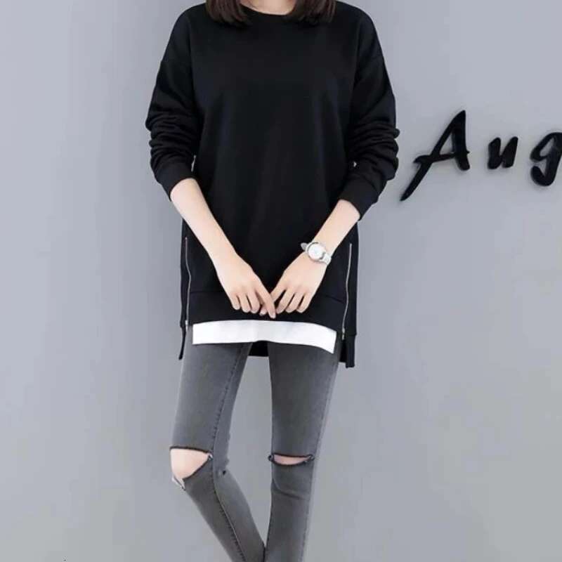 Cotton Pullovers With Zipper Female Top Kpop Full Zip Up Dropshiping Aesthetic Matching Basic Emo Outerwears Womens Sweatshirts