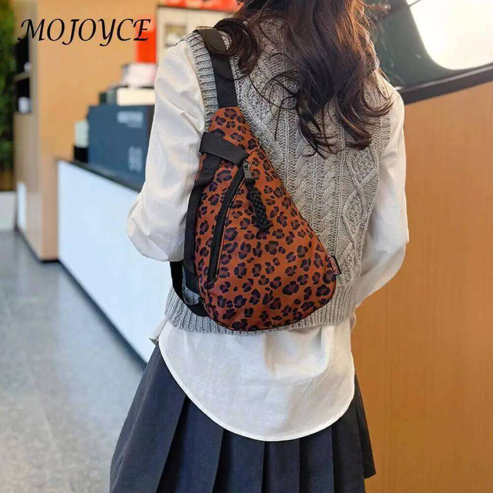 Women Leopard Print with Adjustable Strap All Match Crossbody Sports Chest Female Travel Commute Bag bag