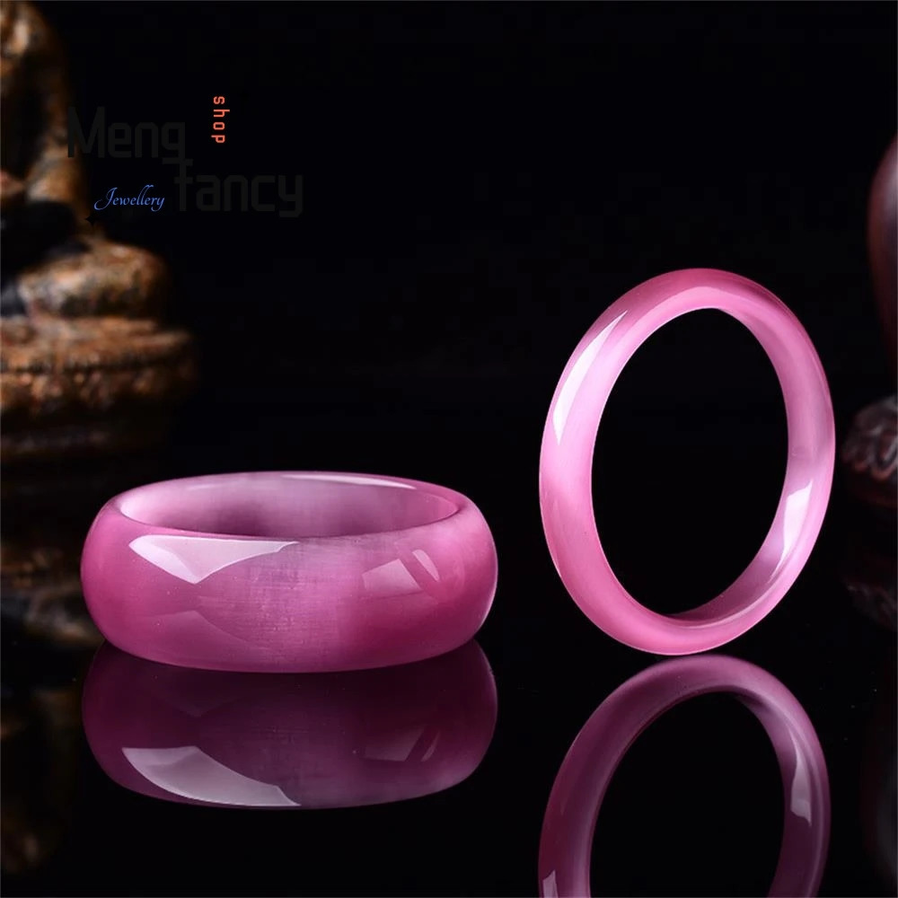 Natural Cats Eye Stone Green Pink Color 12-25mm Wide Jade Bangle High-grade Exquisite Elegant Quality Fashion Jewelry 250616