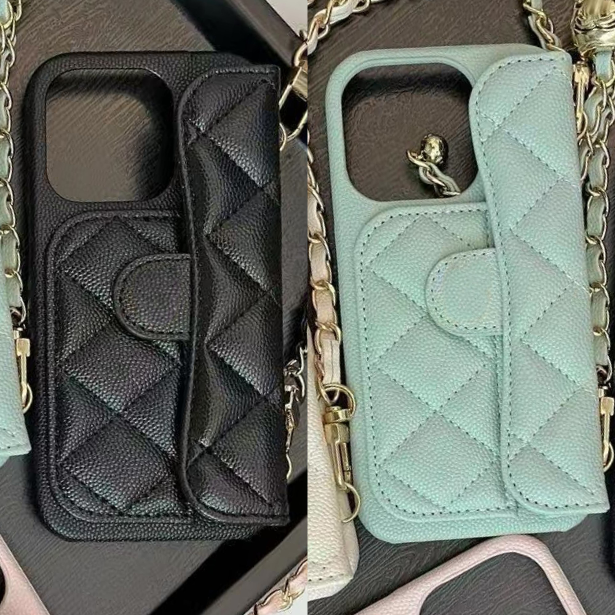 Women Crossbody Phone Case Designer iPhone Case For iPhone 16 Pro Max Cases Apple 15 Pro Max 14 13 12 11 16 PLUS 15 Plus Case Cover Card Holder Chain Shoulder Strap Lanyard