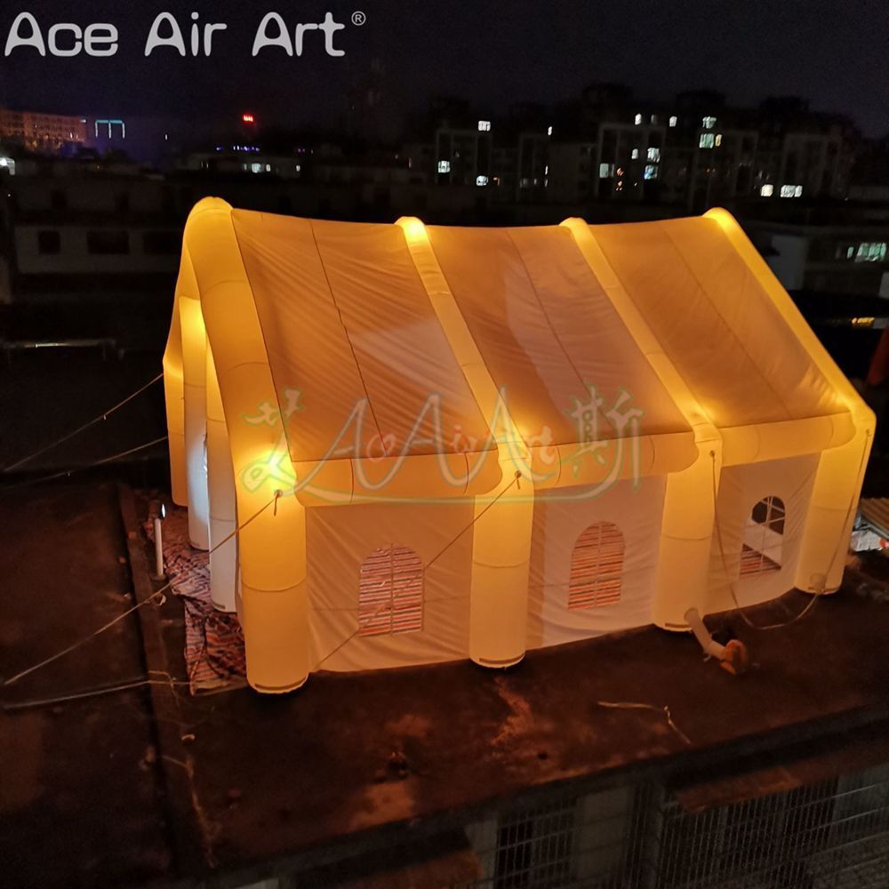 Wedding Church Inflatable Party Tent DJ Disco House with Colored Lights and Remote Controls for Holiday Celebration or Anniversary