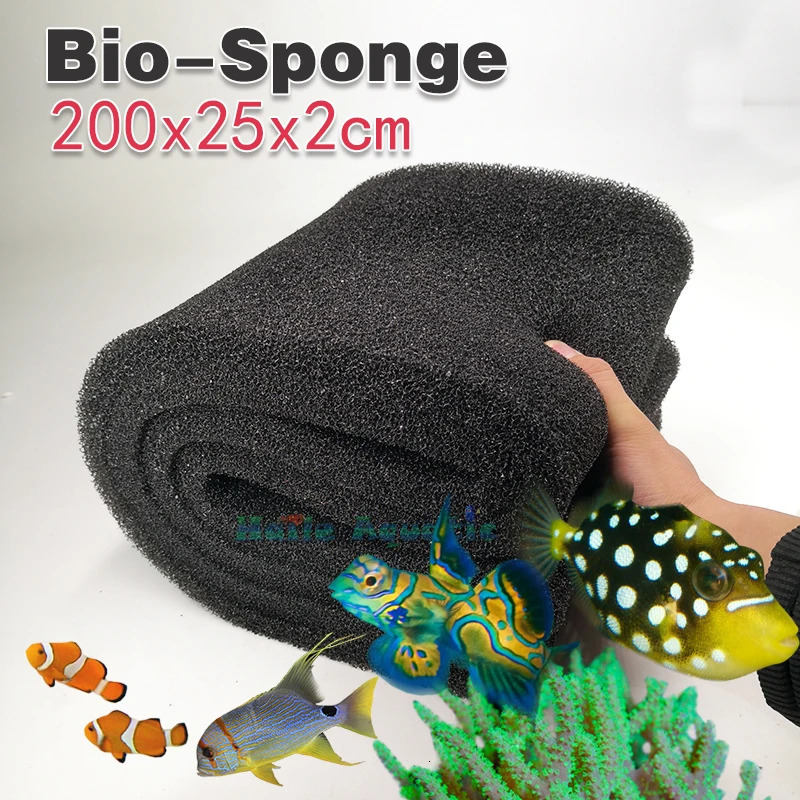 200x25x2cm Aquatic Bio Sponge Filter Media Pad Cut-to-fit Foam for Aquarium Fish Tank Koi Pond Aquatic Porosity 25 ppi 250613