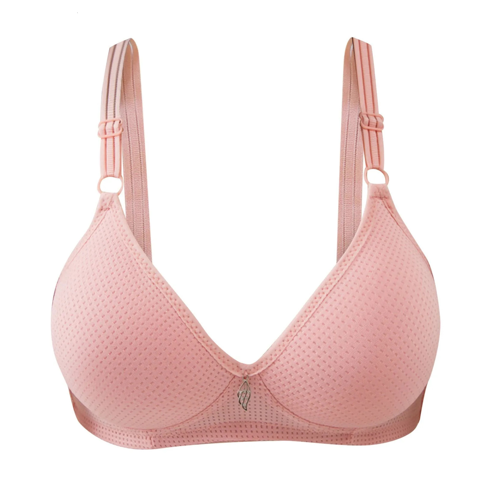Bras For Women Without Steel Ring Movement Lingerie Seamless Gathering Adjustment Bra Solid Colour Dot Simple Home Underwear 250617
