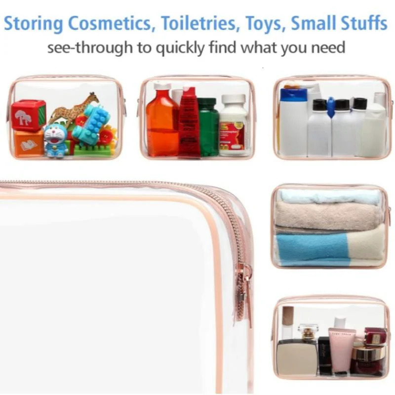 Transparent Cosmetic Bag Waterproof Quarto Size Mens and Womens Applicable Can Carry Airport Airline Bags 3 Pieces 250614