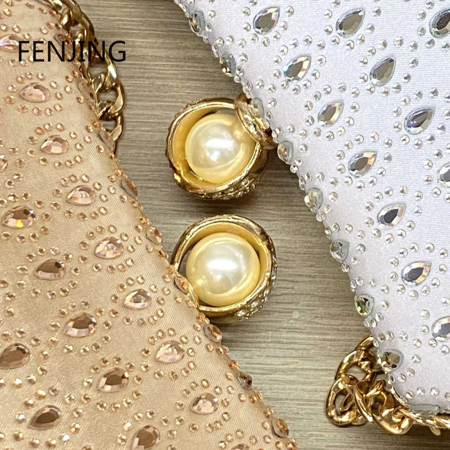 Teardrop Diamond Evening Bag CluTCh Pearl Chain Top-handle Bags Over Shoulder Purse Moon Designer CluTChes Party Z250617