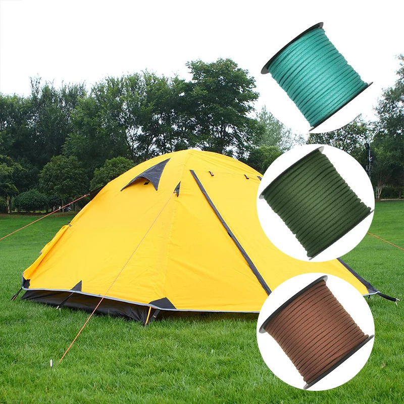 50100M 7core umbrella rope 550 4mm outdoor polyester parachute camping survival tent bundled clothesline 250611