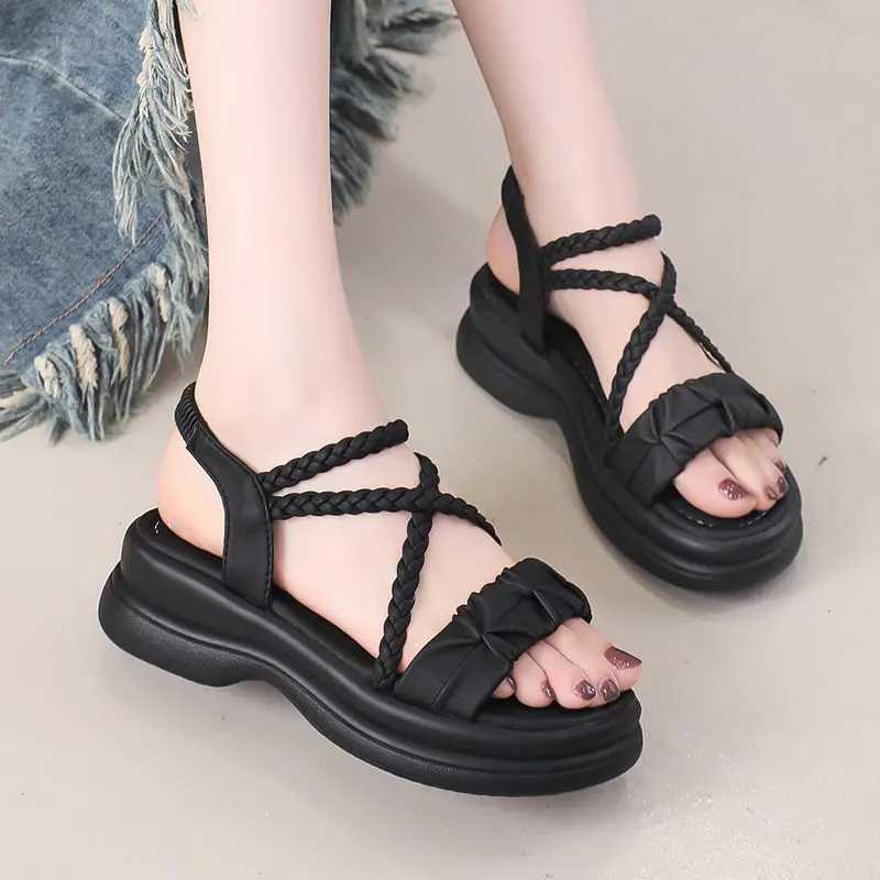 Ladies Shoes Roman Style Beach Platform Outdoor Womens Sandals 2025 Trending High Quality Footwear Summer Sale On The Best Shoe M250617