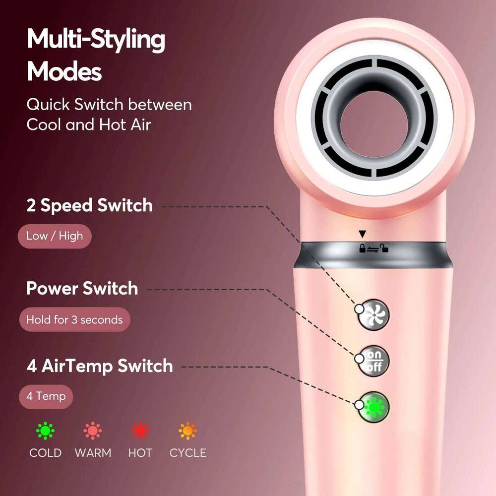 5 In 1 Dryer, Air Styler With Travel Bag-Frizz-Free Auto Wrap Curler, Straightening For Hair Styling, No Heat Damage