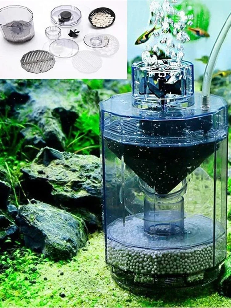 Aquarium Fully Automatic Fish Feces Suction Separator Five-in-one Filter Large Fish Tank Collector Vacuum Cleaner Accessories 250613