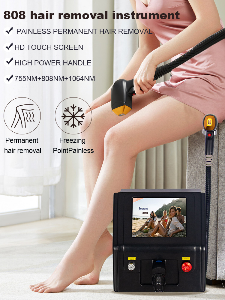 2025 Latest Portable 808nm Diode Hair Removal Machine Ice Titanium 3wavelengths Painless Permanent Epilator For Salon