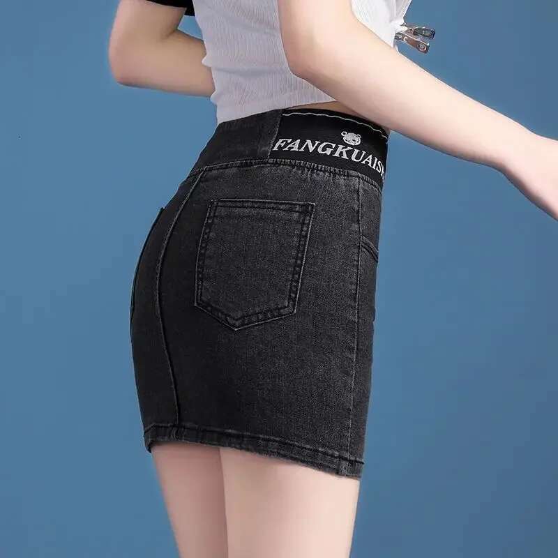 With Pocket Kawaii Chubby Jeans Skirts for Women Short Sexy Cute Woman Denim Skirt High Waist Coquette Mini Aesthetic Stylish V