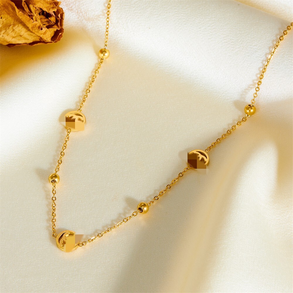 Style Stainless Steel Non-Fading Gold-Plated High-End Necklace for Women