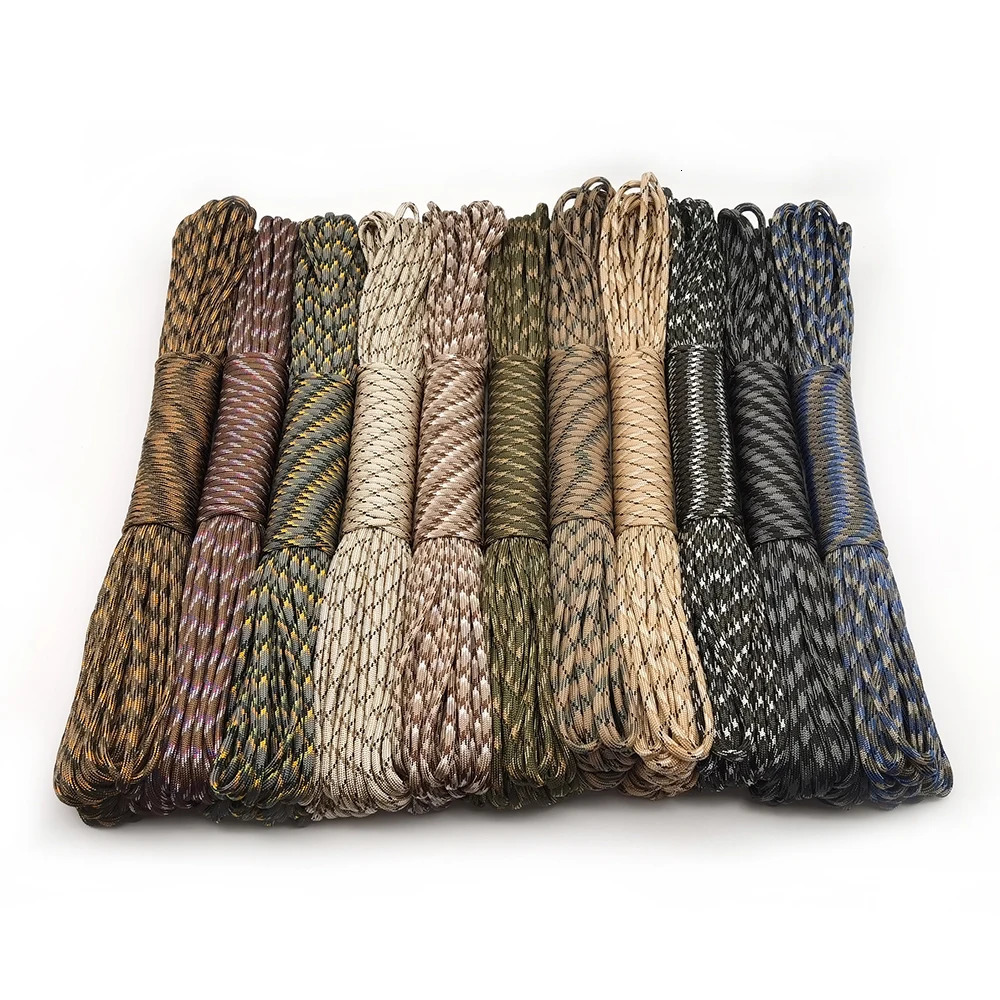 4 Size Dia4mm 7 stand Cores Paracord for Survival Parachute Cord Lanyard Camping Climbing Rope Hiking Clothesline 250611