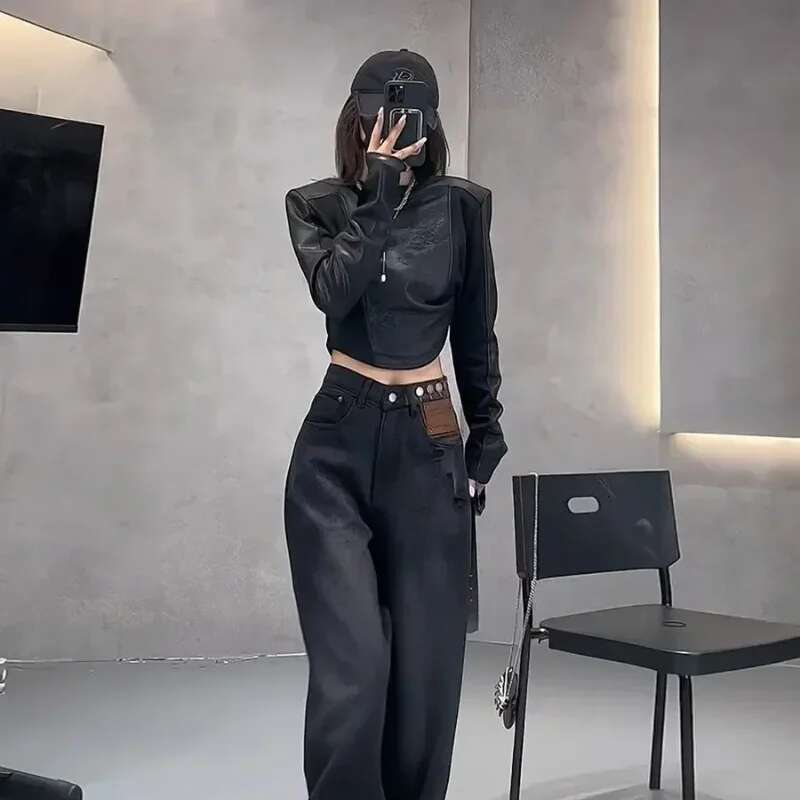 Womens Long Sleeve T-shirt Black With Sleeves Top Female Elegant Korean Reviews Clothes Streetwear 90s Vintage Popular Y2k Yk2