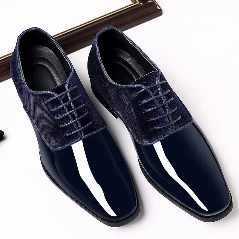Classic Patent Leather Shoes for Men Casual Business Shoes Lace Up Formal Office Work Shoes for Male Party Wedding Oxfords 250613