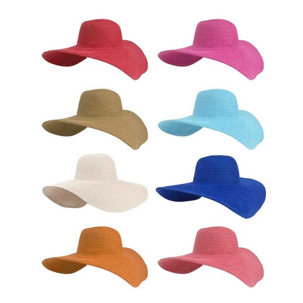 Sun Hat Oversized Collapsible Sunshade UV Block Beach Hat Straw Hat With Wide Brim Travel Accessories For Women XJ250617