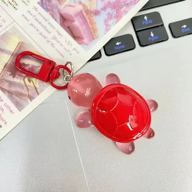 Cute Glow in The Dark Turtle Keychain for Women Girls Backpack Pendant Colorful Tortoise Keyring Student DIY Accessories Gift 250606