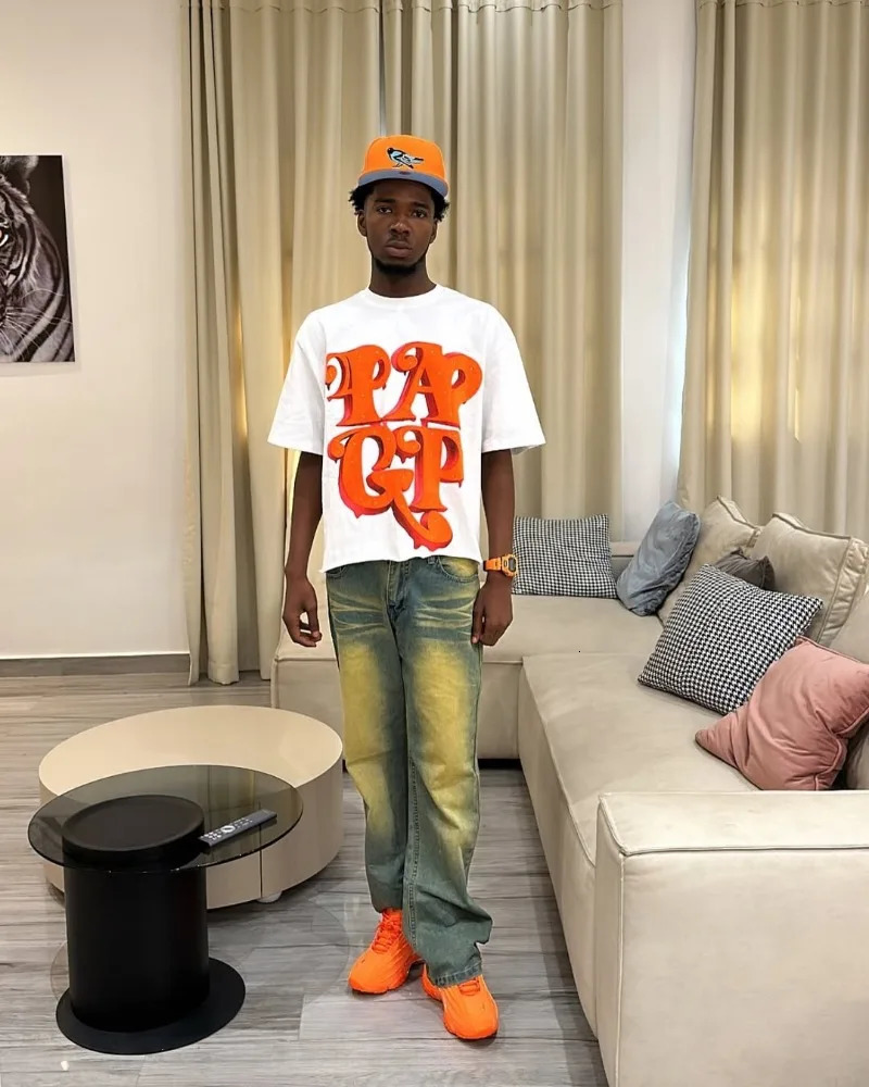 Letter Cartoon Fashionable Loose Casual T-shirt Men Y2k Goth Hip Hop Rock Harajuku Retro Versatile Oversized Short-sleeved Women 250616