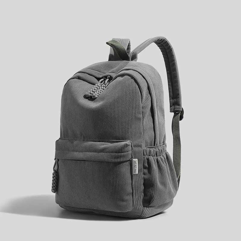 Fashion corduroy backpacklarge capacity school bag with adjustable shoulder straps suitable for schooltravel daily commuting Z250617