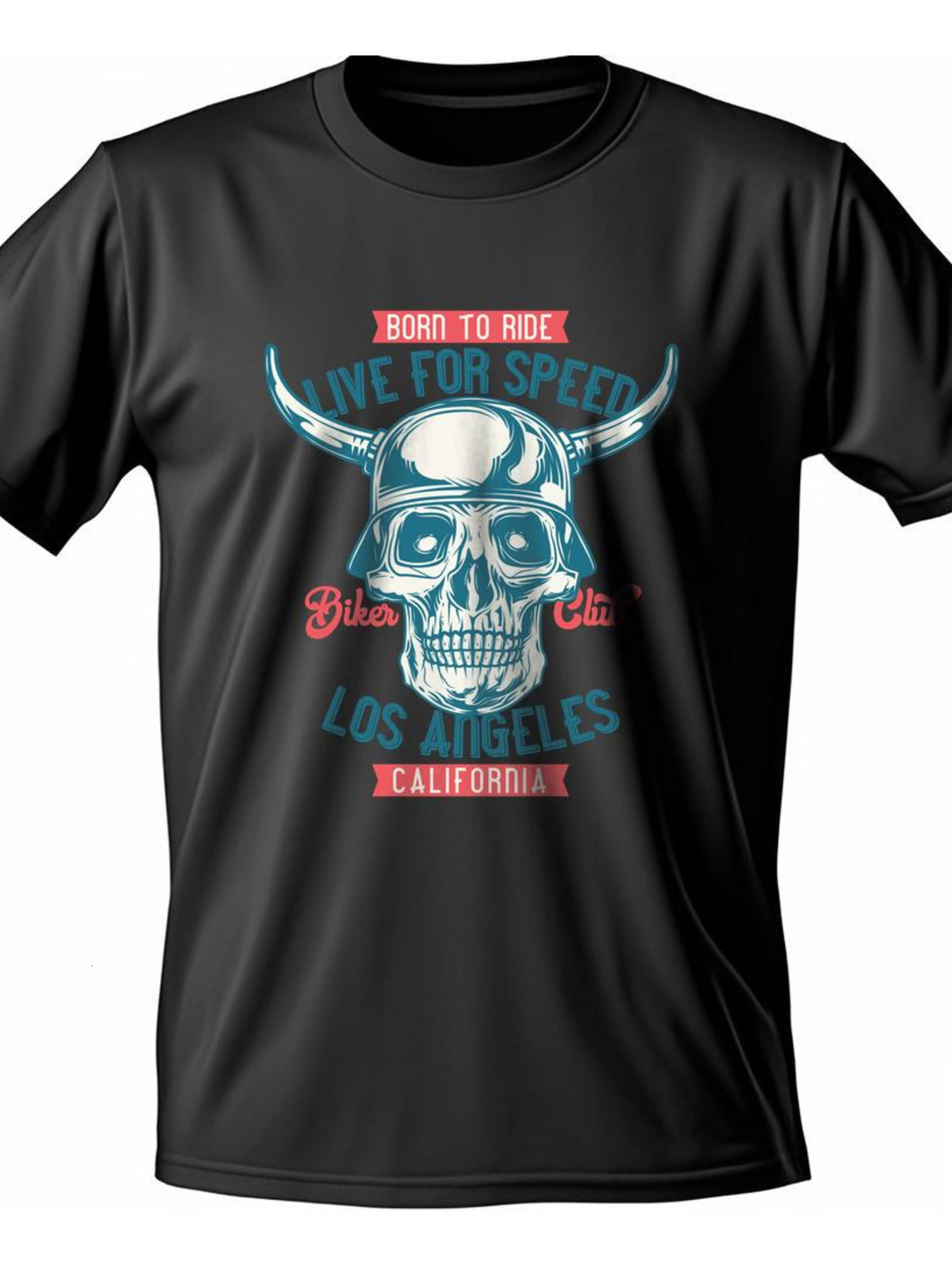 Dongdumaoyi Black Round Collar T Shirts White Bike Short Sleeve Men Adult Cotton S-3Xl 180G Skull 1f49