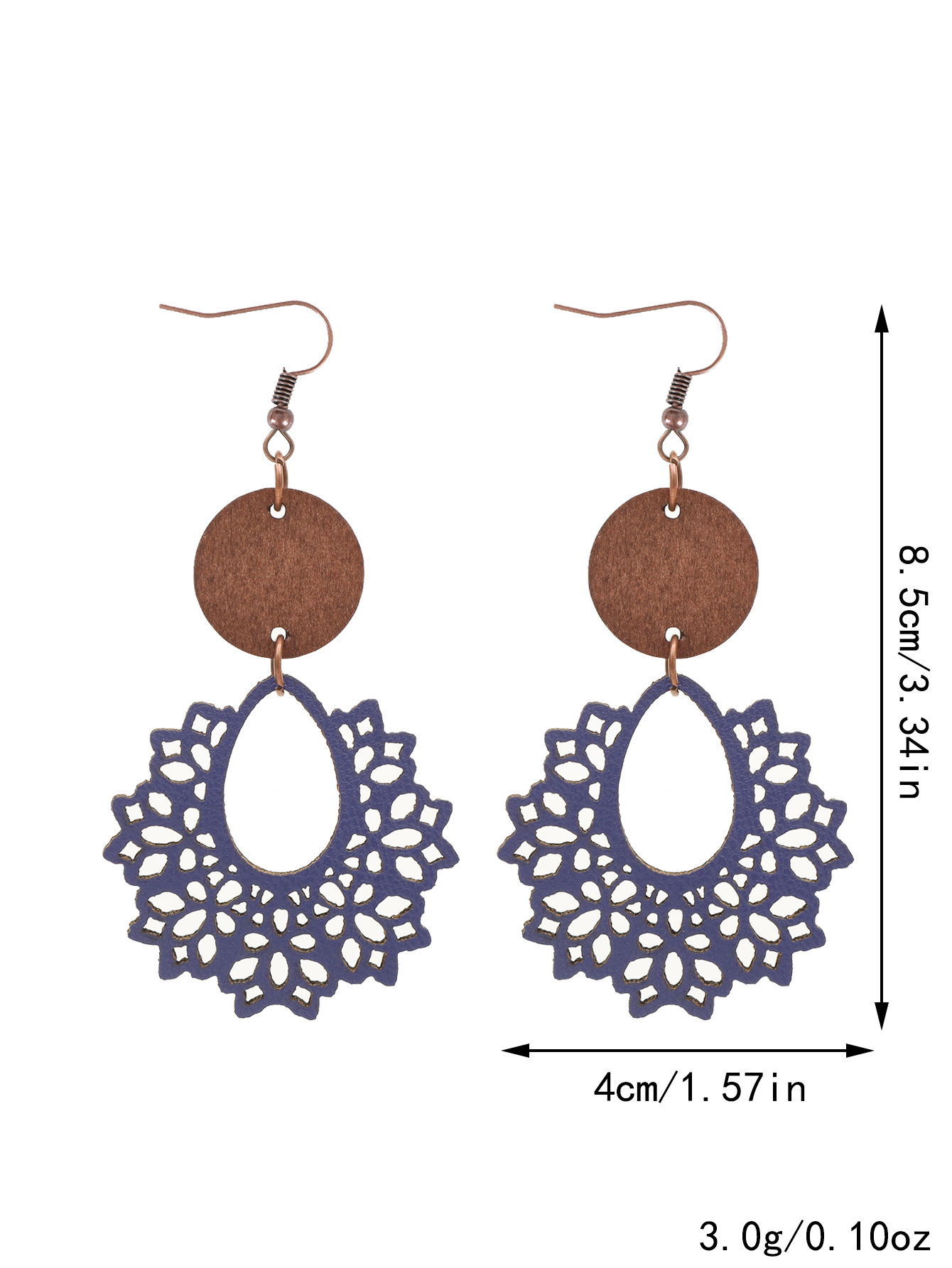 Bohemian Hollow Earrings - Irregular Lace - Inspired Wooden Chip Combination Ear Accessories