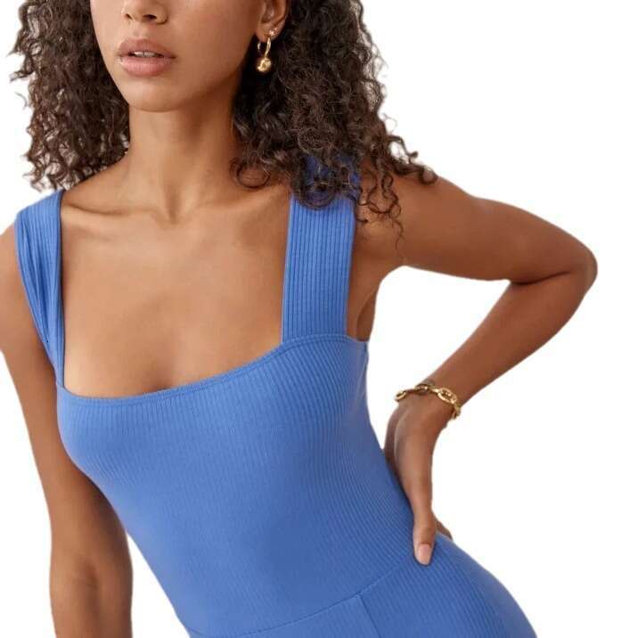 Beach Dress Women Dress Dress Designer Festival Designer Dresses R192 Ref 2025 Summer New Square Neck Knitted Bodycon Slim Split Dress Womens Fashion