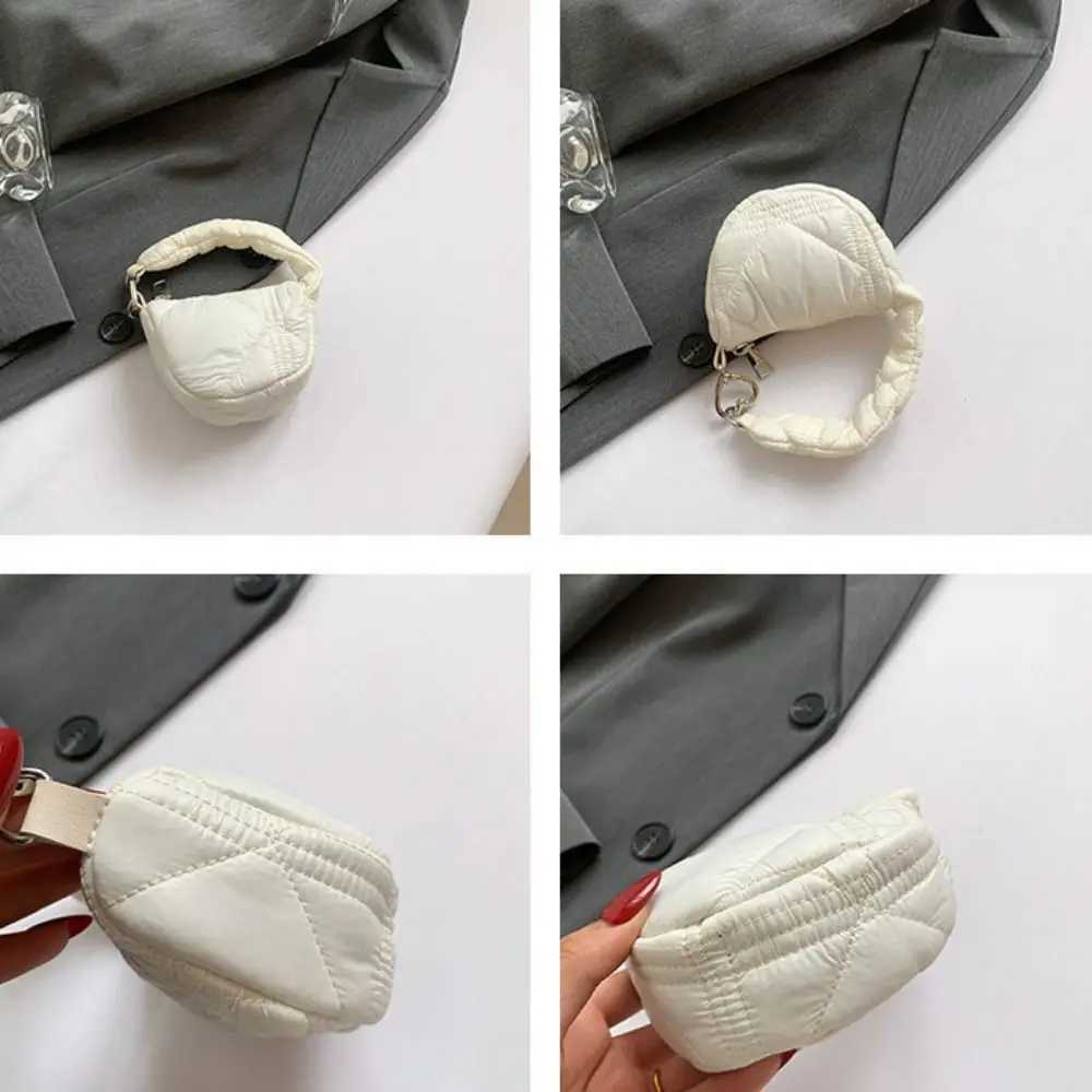 Fashion Solid Color Mini Pleated Cloud Bag Mini Handbag Sling Bag Pendant Hanging Quilted Card Bag Accessories Z250617