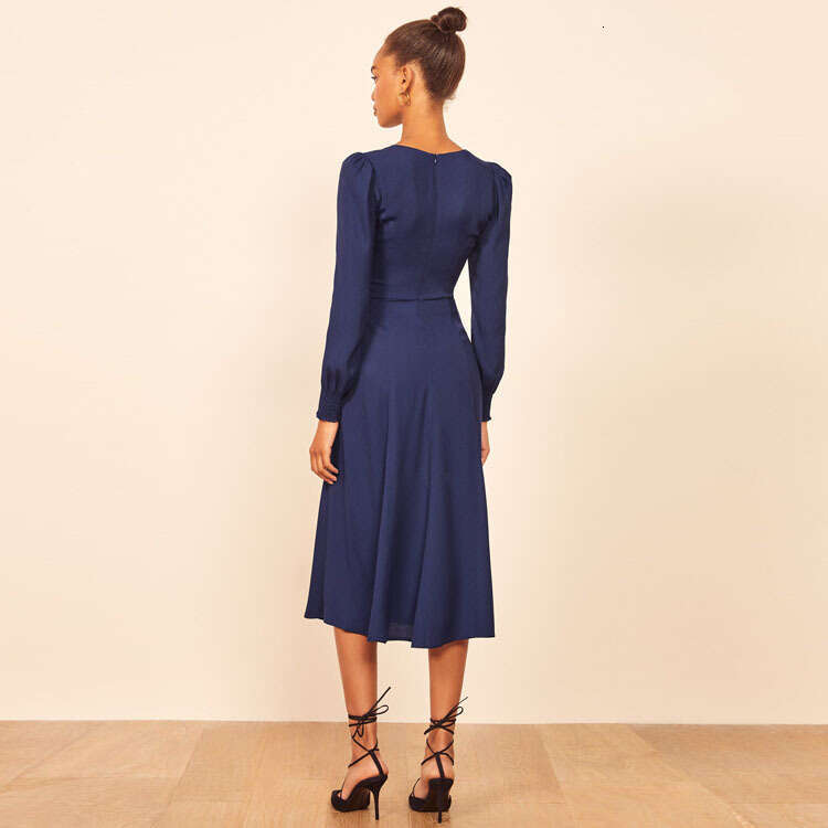 Buttock Plus Size Dresses Partydress Nr177ref Rayon for Women Spring Summer 2025 New Hepburn Style Loose Square Neck Long Dress