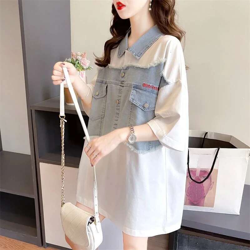 Graphic Polo Neck T Shirt for Women Woman Tshirt Summer Outfit Womens Short Sleeve T-shirt Synthetic High Quality Youth Basic