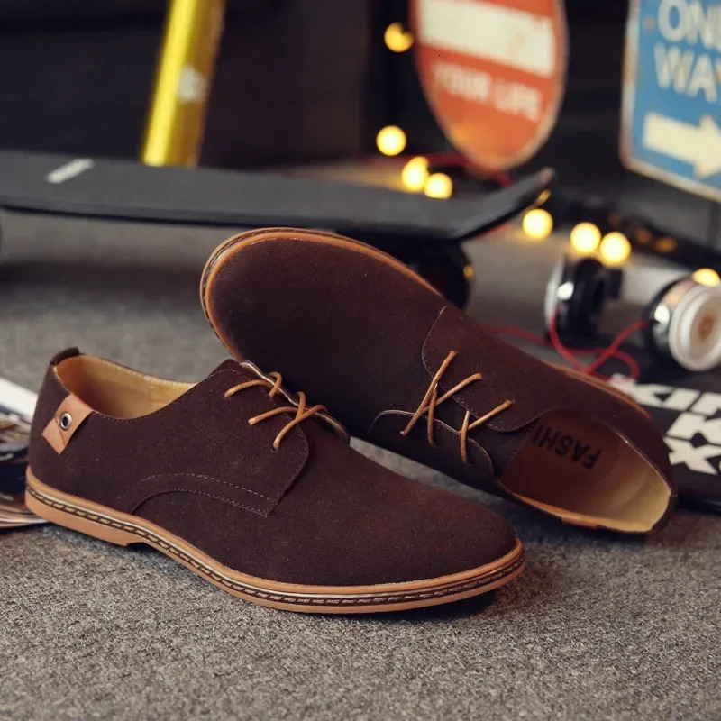 Suede Shoes for Men Dress Classic Comfortable Party Wedding Oxford Casual Shoe Large Size Flats 250612
