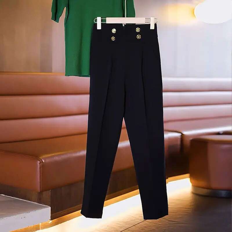 Clothing and Capris Skinny Tailoring Trousers for Woman Leggings Office Womens Harem Pants Slim Work High Waist Outfits Cotton