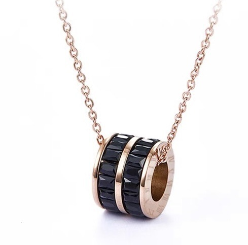 Trendy Titanium Steel Light Double Row Ice Crystal Waist Necklace Ins Female Niche High-end Clavicle Chain