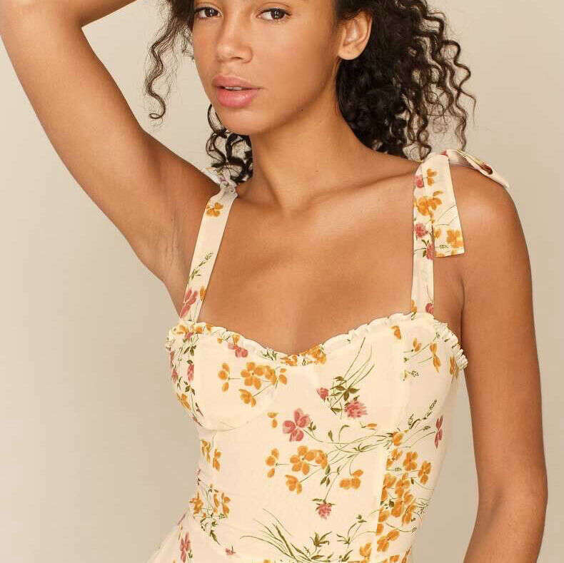 Tender Maxi Dress for Women Dresses NR212 Orange Tie Strap Slip Dress 2025 Summer French Style Womens Fashion