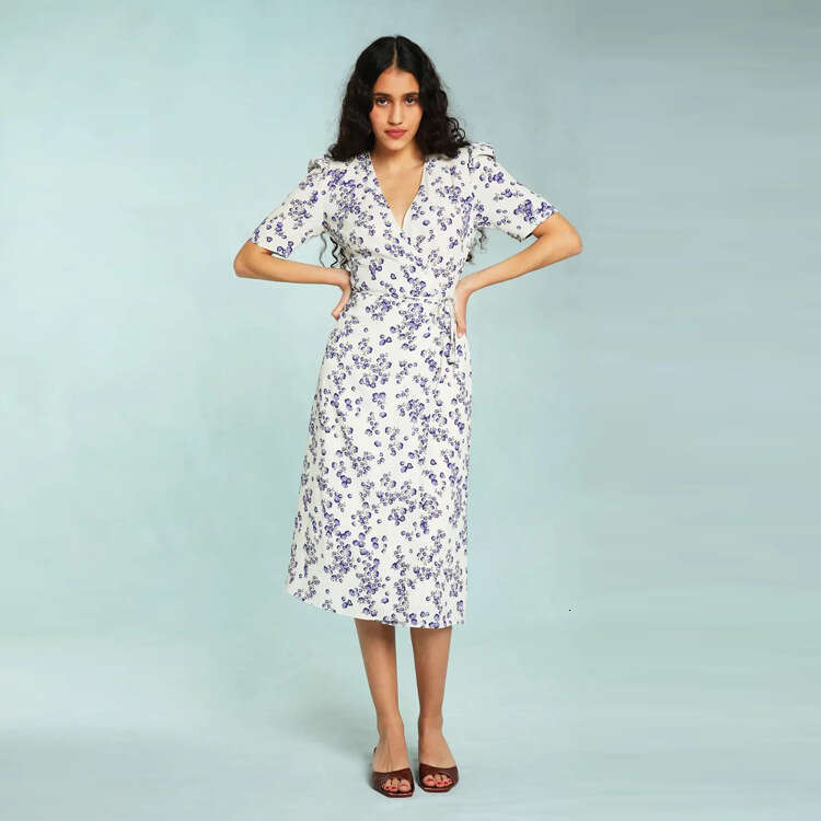 Vestido White Dress Party Dresses for Women Di Shi 114. # Summer New 2025 Printed Mid-length Slim Tea Dress French Style Women