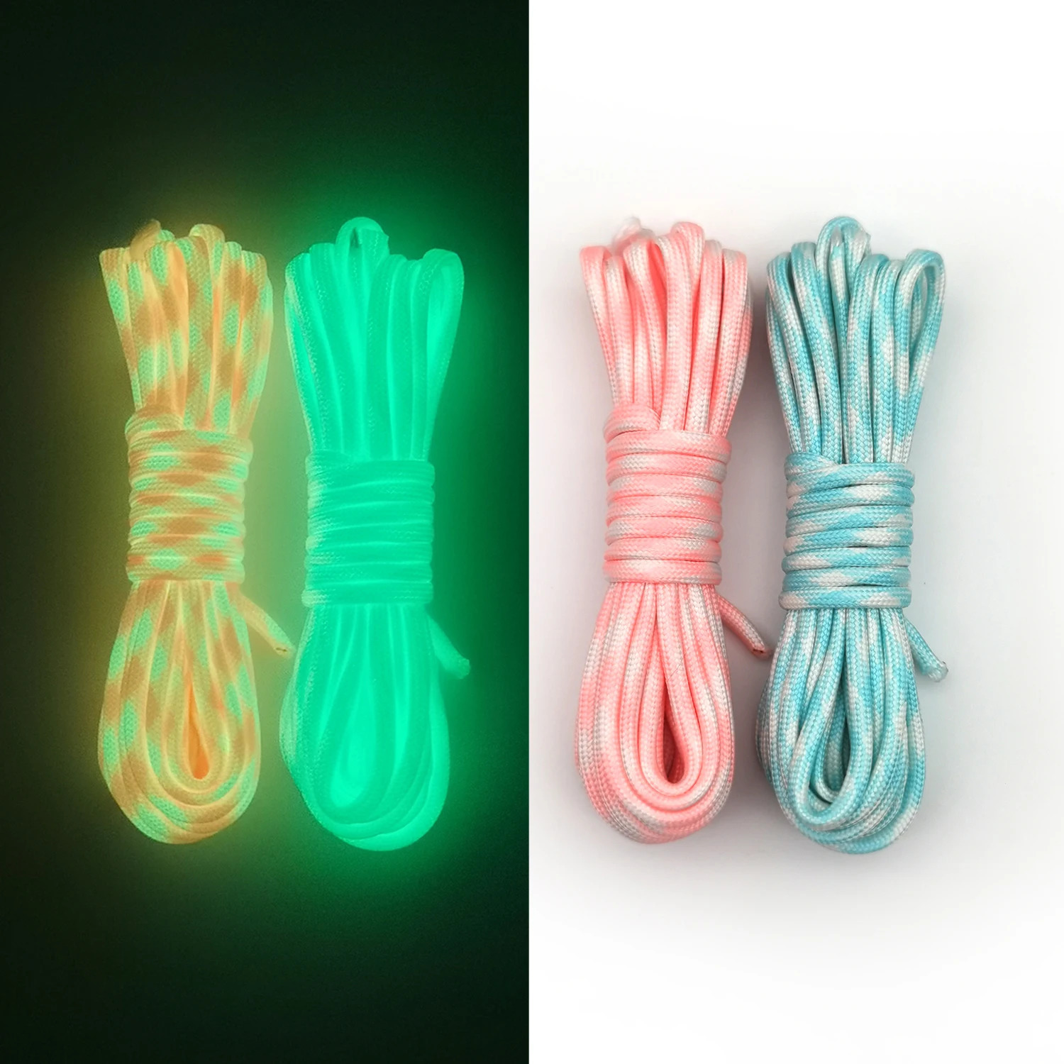 Length 5m10m Dia4Mm 7 Cores Luminous Paracord Tent Rope for Hiking Camping Clothesline Bracelet Braided Lanyard 250611