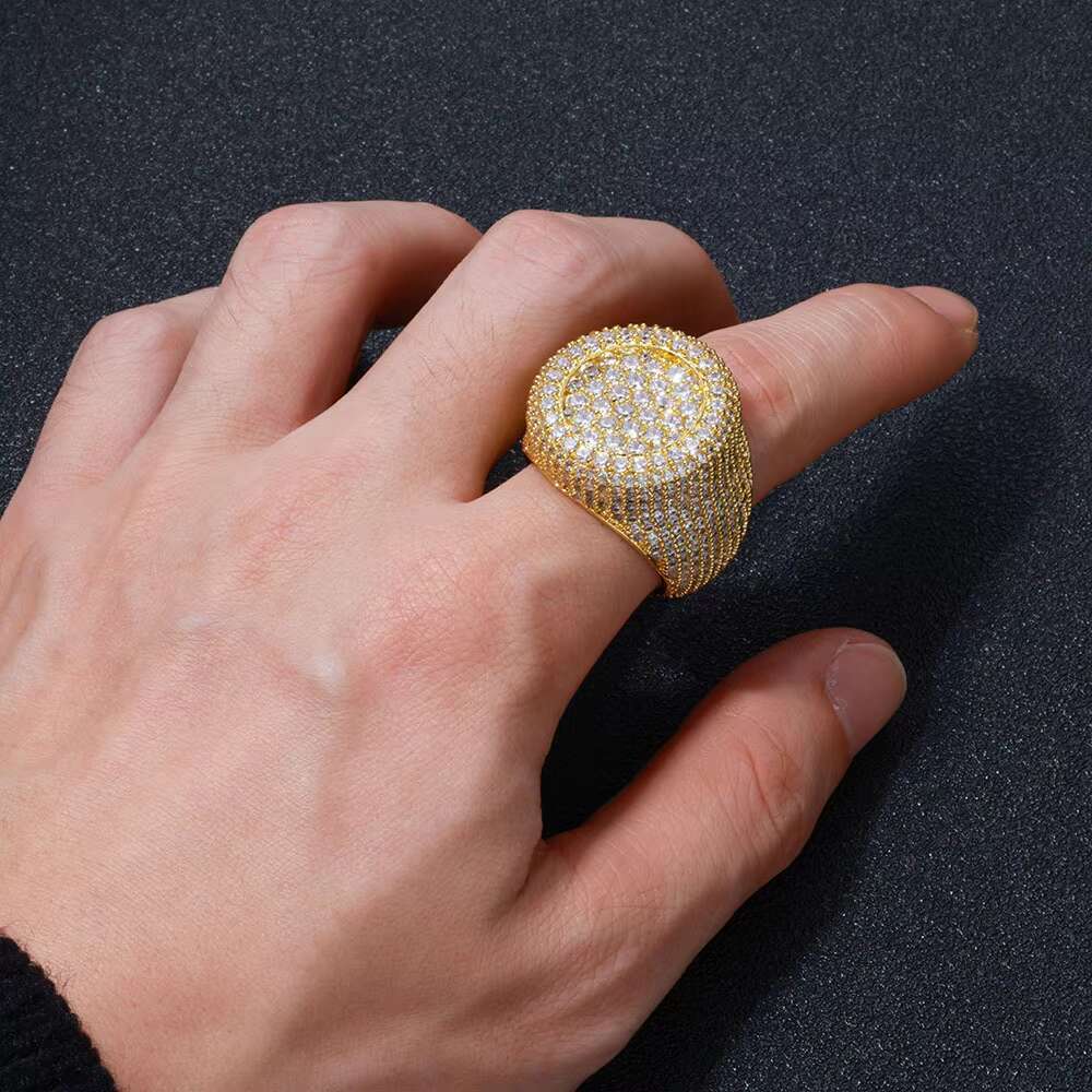 All Hip Hop Chic Accessories Mens Ring Accessories S925 Silver Moissanite Round Ring