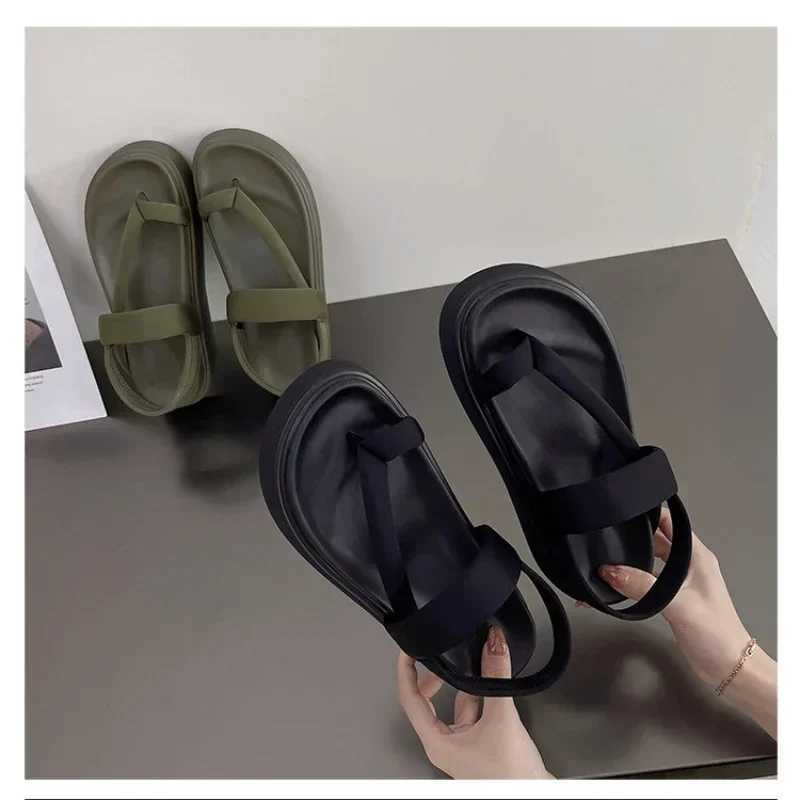 Women Platform Sandals Flat Flip Flops Summer Beach Sexy Casual shoes Ladies Shoes Fashion Woman Black Sandals Z250617