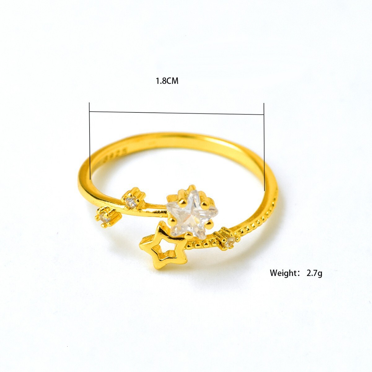 Style Personality Trendy Temperament Inlaid Diamond Hollow Star Ring for Women Titanium Steel Versatile High-end Sense Jewelry