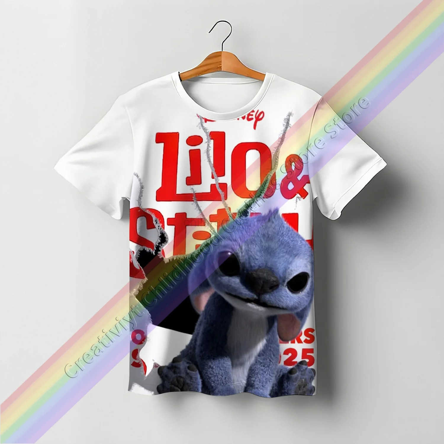 Disney 2025 Summer Fashion 3D Print Children Lilo Stitch 2025 Movie TShirt Casual Tees Teen Tops Kids Clothes Funny Sport Streetwear W250617