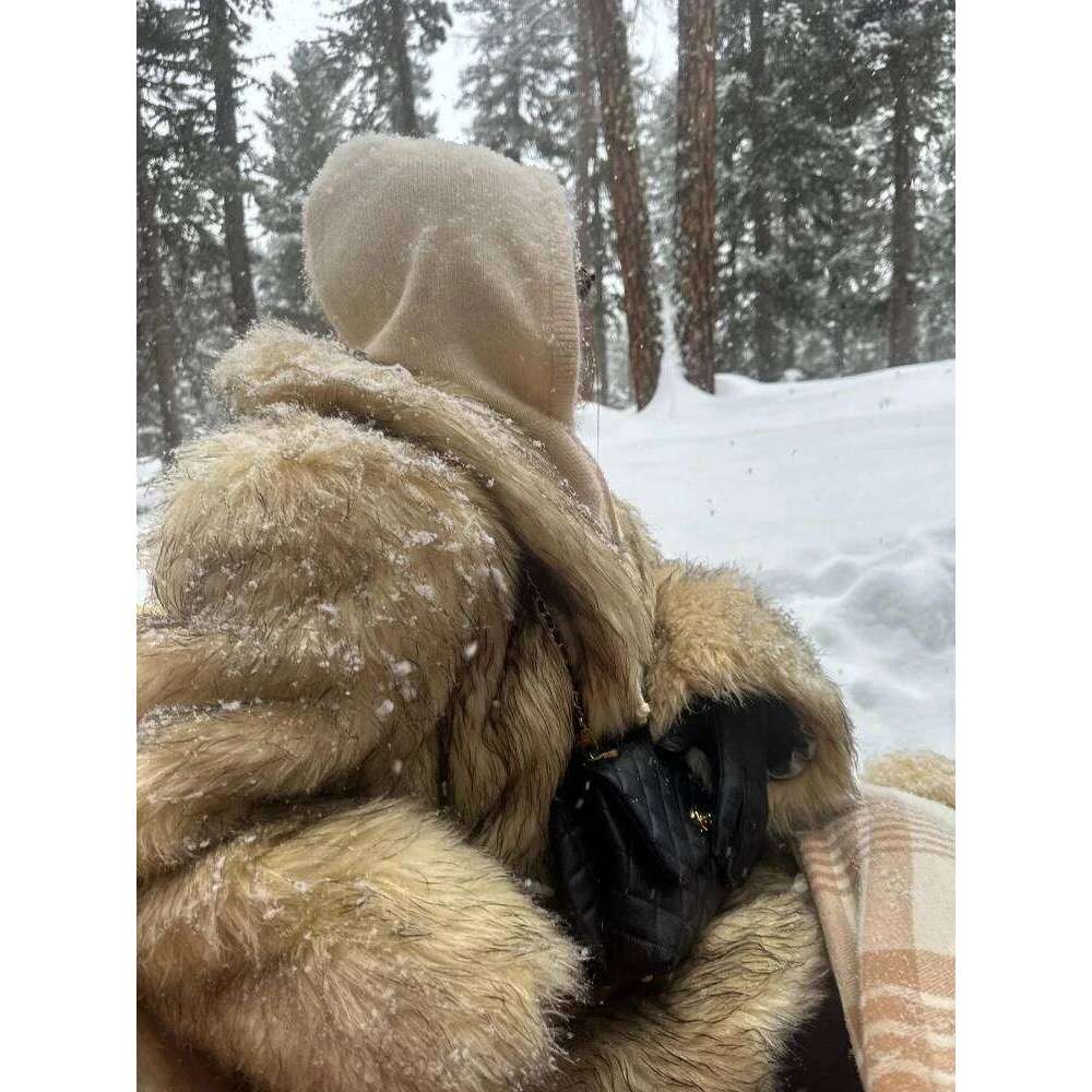 Elegant Fluffy Faux Fur Thicken Long Sleeve Coats Luxurious Turndown Collar Warm Cardigan Jackets 2025 Lady Street Outerwears