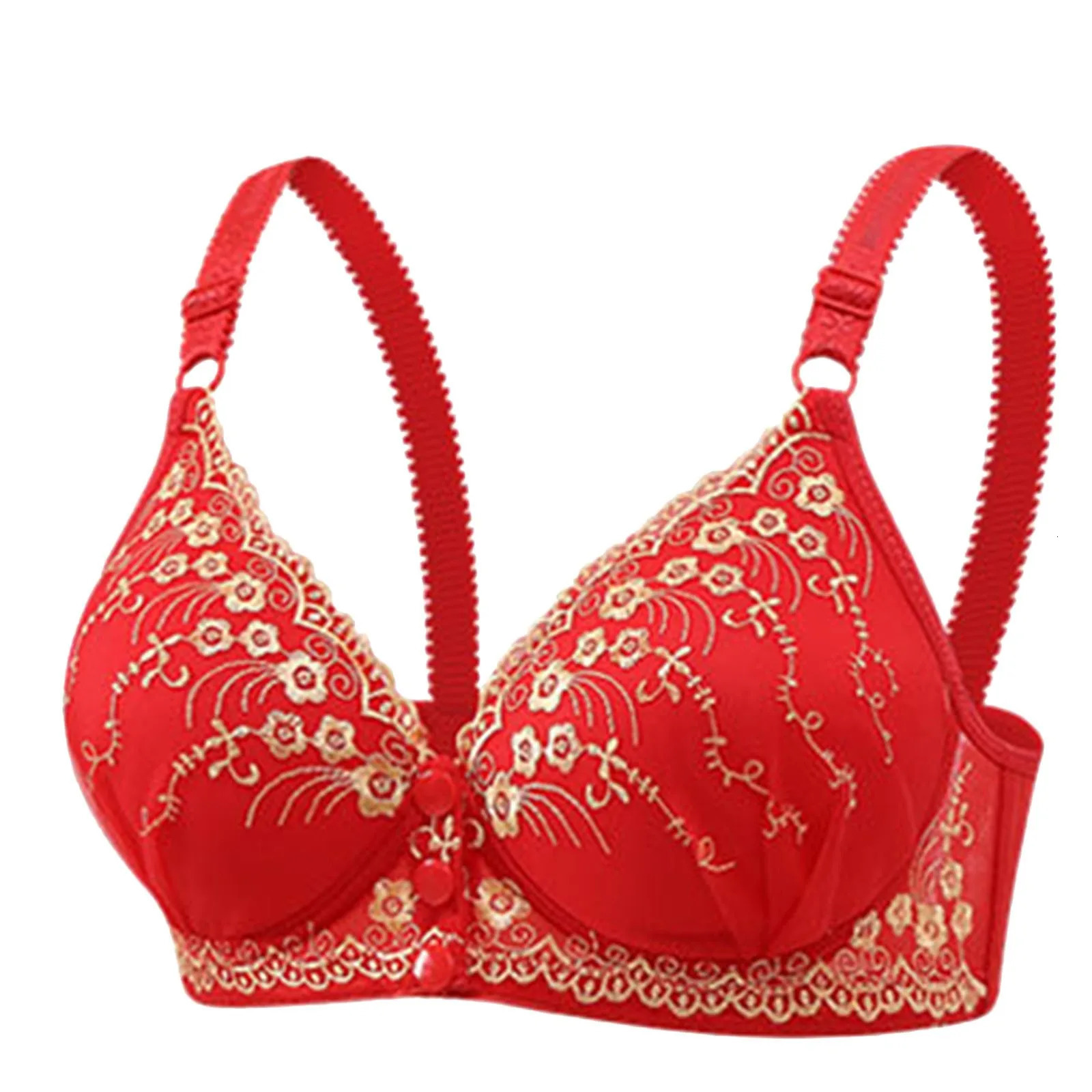 Portable Front Snap Large Size Bra Push Up Without Steel Ring Thin Underwear Middle Mother Bra Big Chest Small Sleep Bra 250617