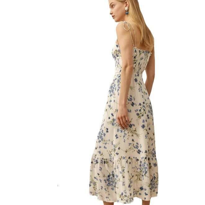 Floral Dress Summer Dresses for Women Dresses Women Dress N602ref Rayon Printed Strap Dress 2025 Summer French Style Womens Fashion