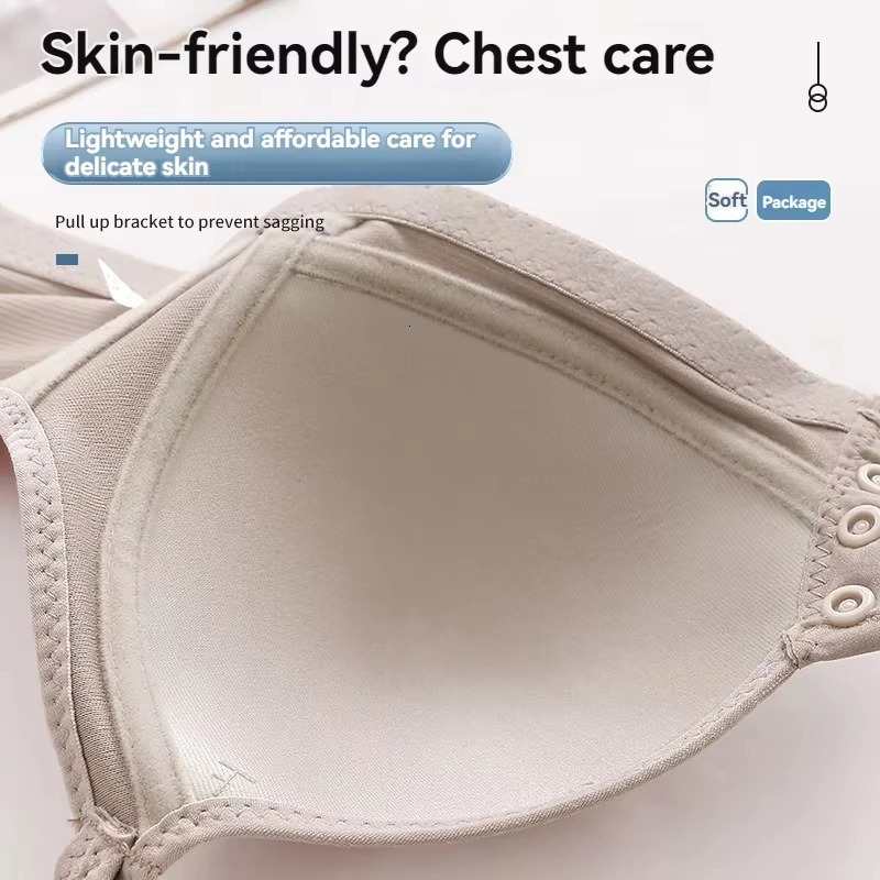 Large Size Front Buckle Sexy Push up WOMENS Bra Adjustable Thin Cup Breathable Comfortable Middle-aged Mom Ladies Underwear 250617