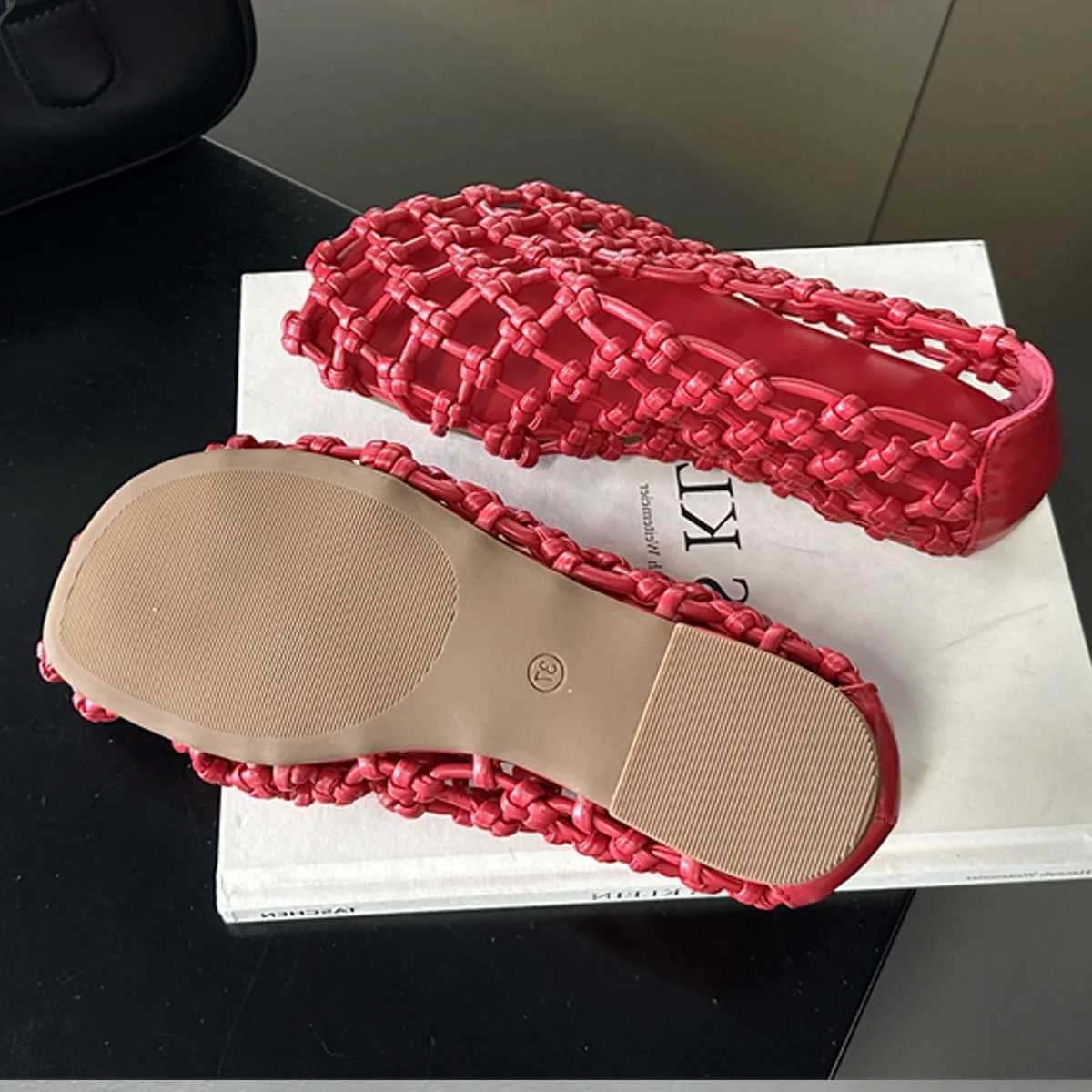 Eilyken New Design Comfortable Breathable Hollow Out Women Flat Shoes Elegant Casual Dress Mules Sandals Large Size 43 Z250617