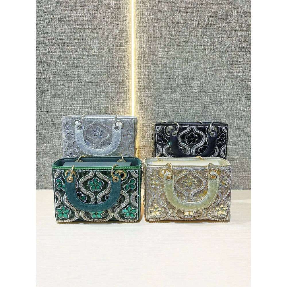 Handmade Light Evening Handbag Shoulder Crossbody Dinner Shiney Dia Decoration Fashion Women Party Bag